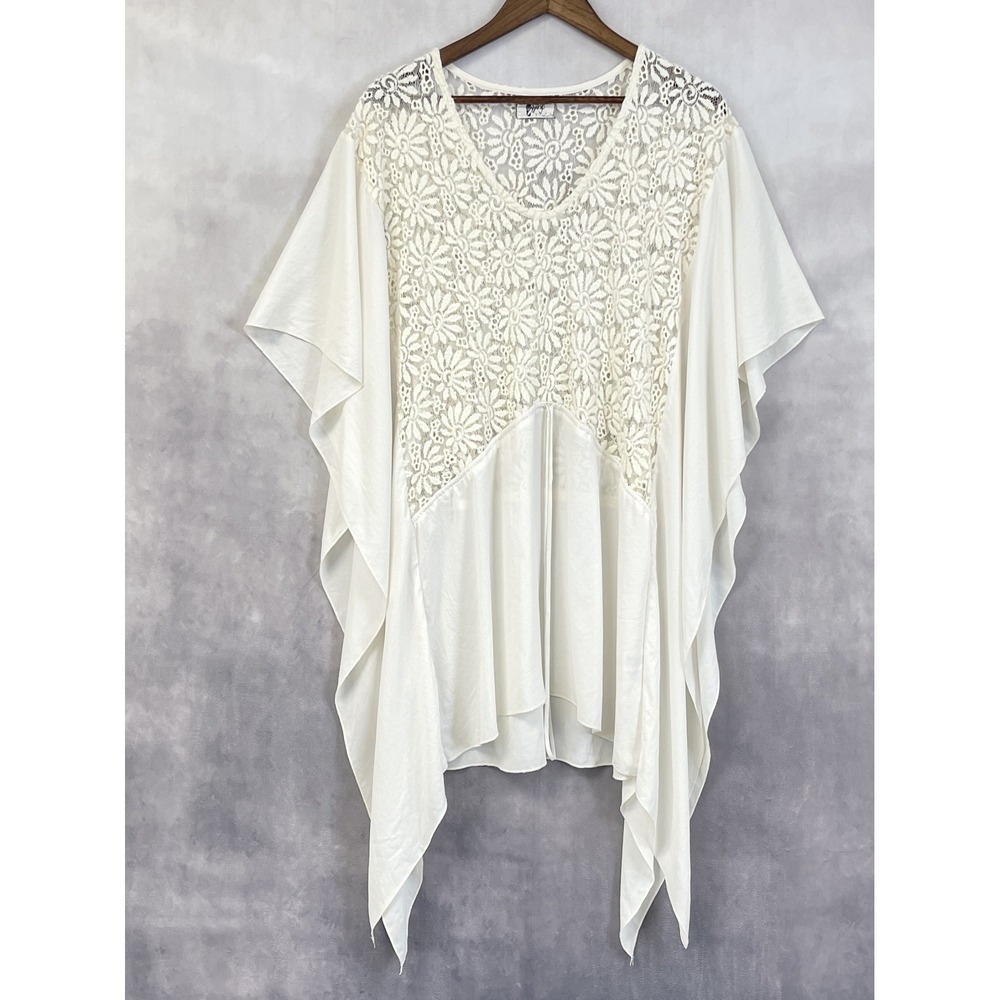 Nightcap Clothing Lace Kaftan Top Women 1 (XS) Flowy Ethereal Boho Romantic‎